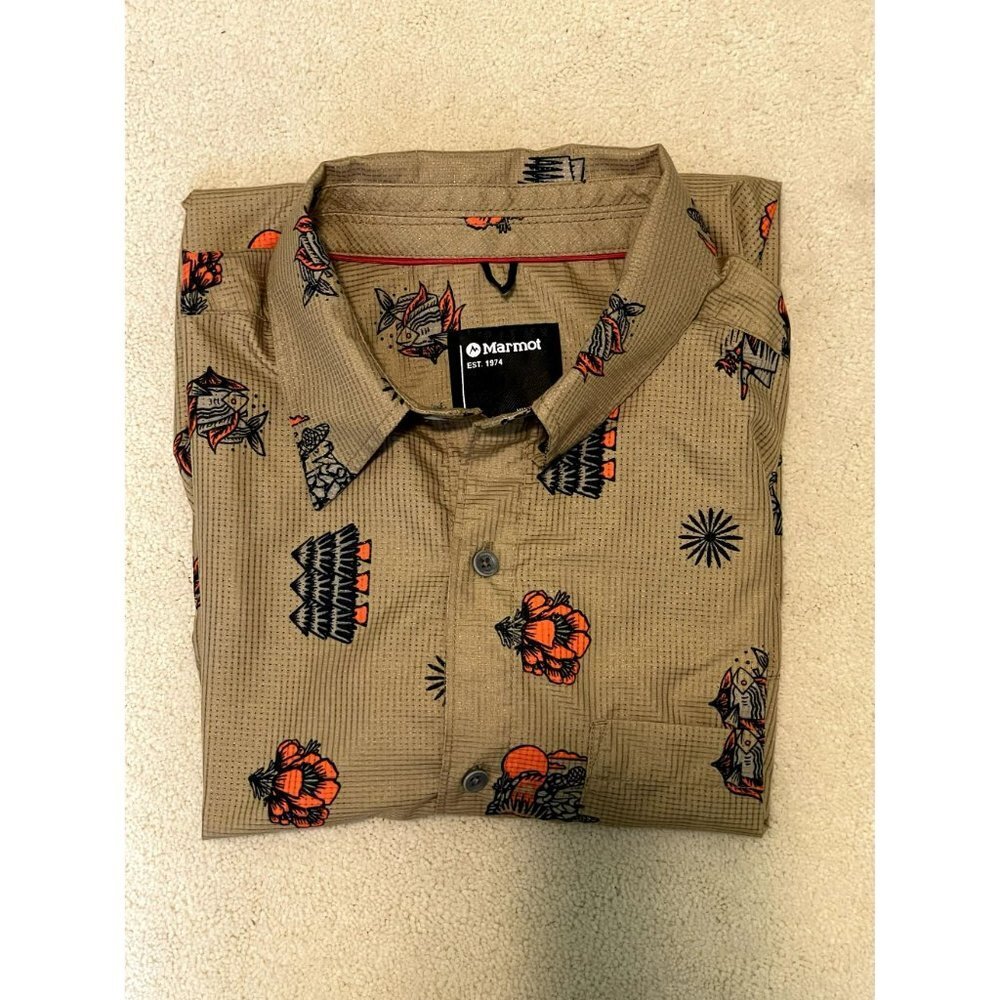 Marmot Syrocco Short Sleeve Shetland DJ Javier Men's Shirt Size M - Picture 7 of 12